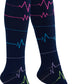 Regular Fit - Compression Socks 10-15mmHg Compression Socks Cherokee Legwear EKG ZigZag  