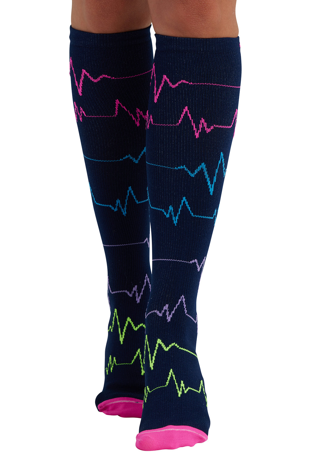 EKG ZigZag Compression Socks Women's Compression Socks Cherokee Legwear Regular