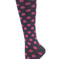 Regular Fit - Compression Socks 10-15mmHg Compression Socks Cherokee Legwear Grey/Pink Polka Dot  