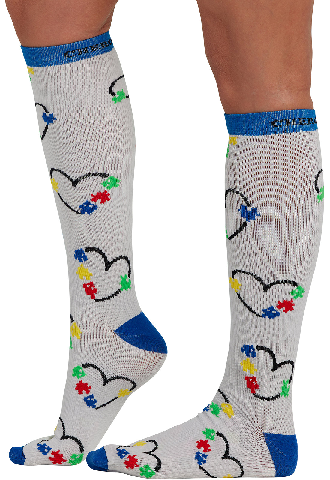 Women's 10-15mmHg Compression Socks Plus Size Compression Socks Cherokee Legwear Love You To Pieces  