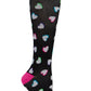 Plus Size Fit Women's 10-15mmHg Compression Socks Compression Socks Cherokee Legwear Neon Hearts