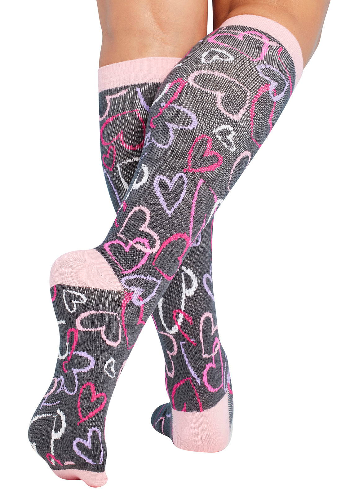 Sketch Hearts Compression Socks