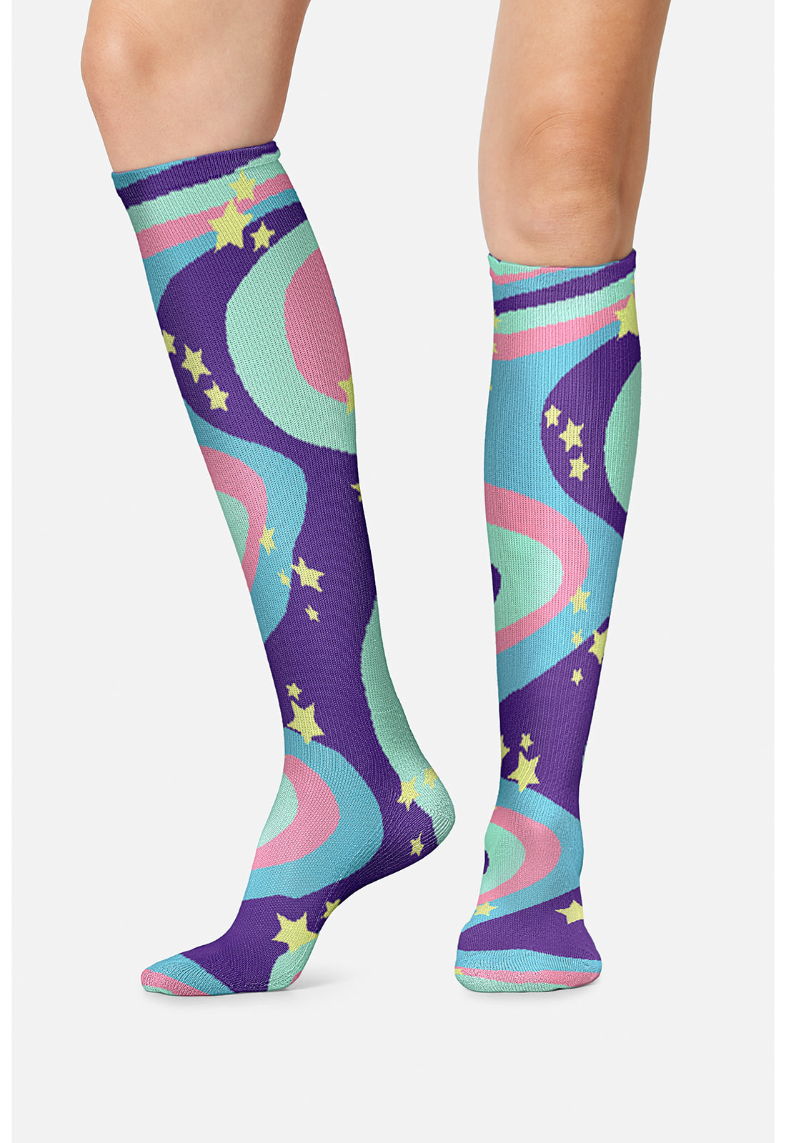 Swirly Stars Compression Socks Women's Compression Socks Cherokee Legwear