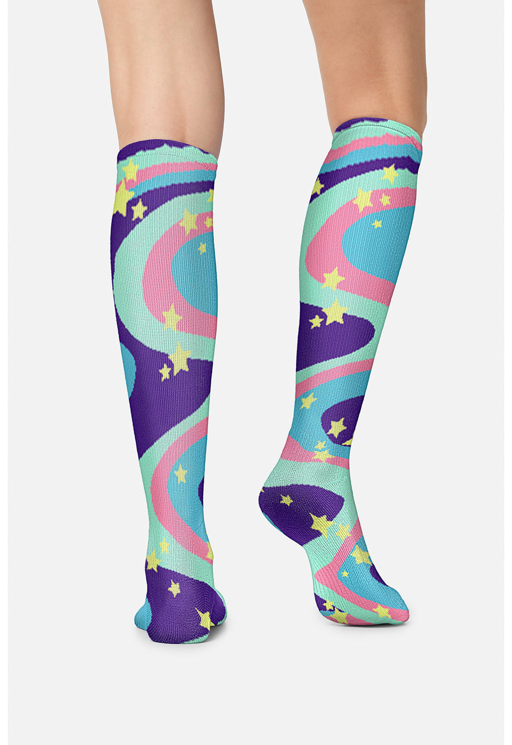 Swirly Stars Compression Socks Women's Compression Socks Cherokee Legwear