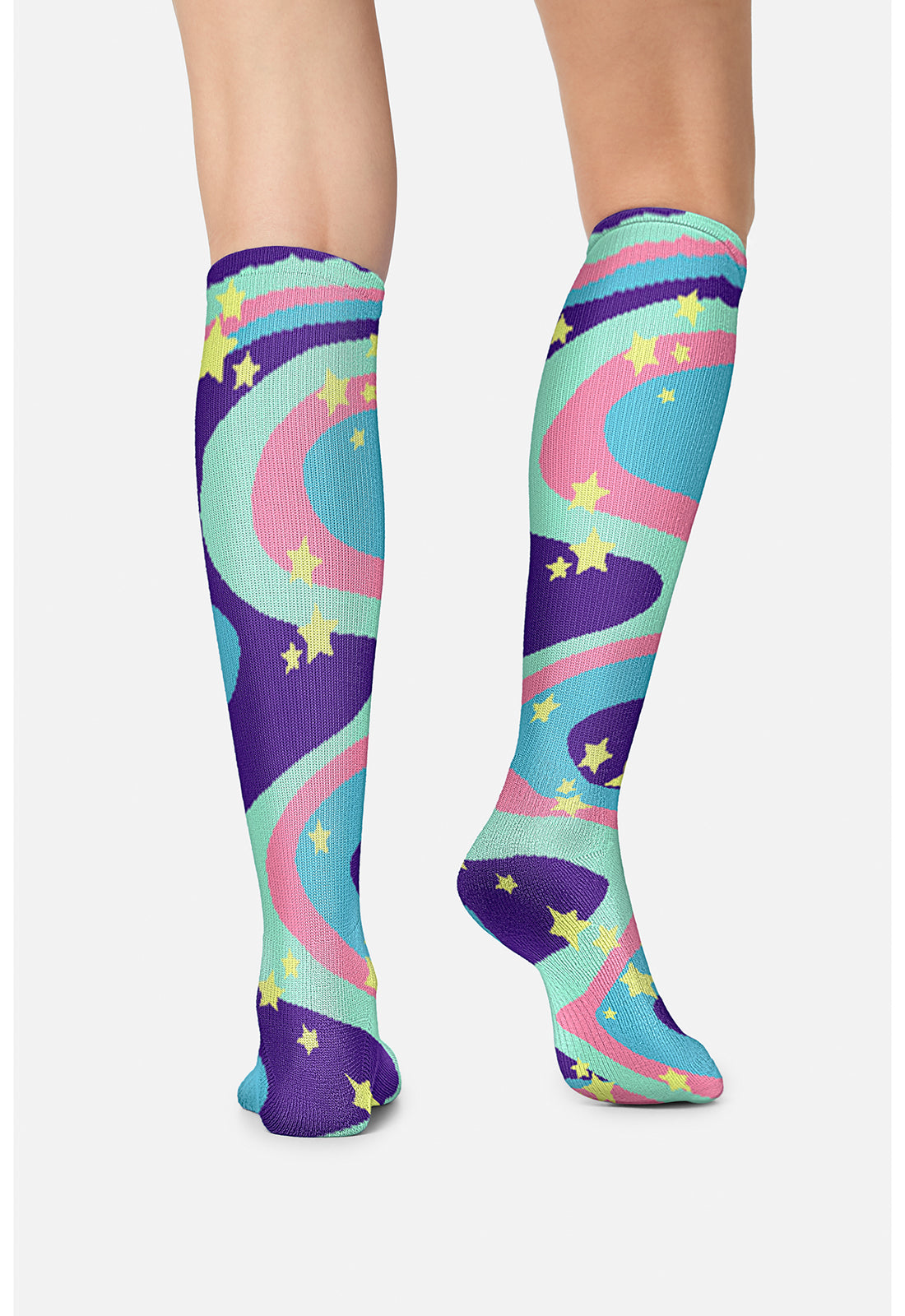 Swirly Stars Compression Socks Women's Compression Socks Cherokee Legwear
