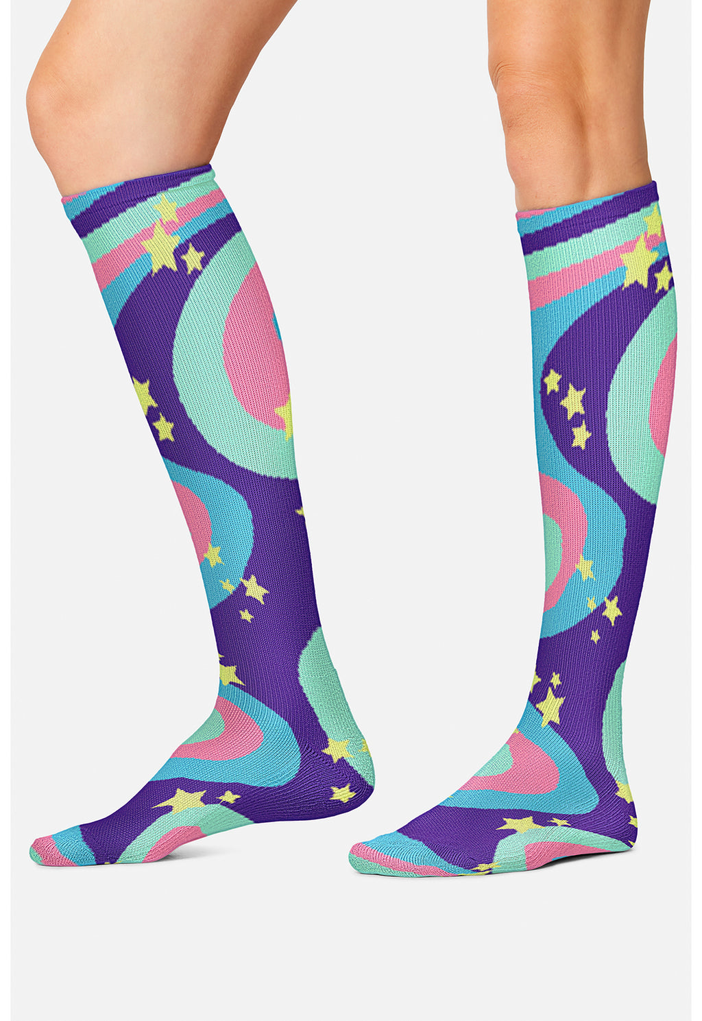 Swirly Stars Compression Socks Women's Compression Socks Cherokee Legwear