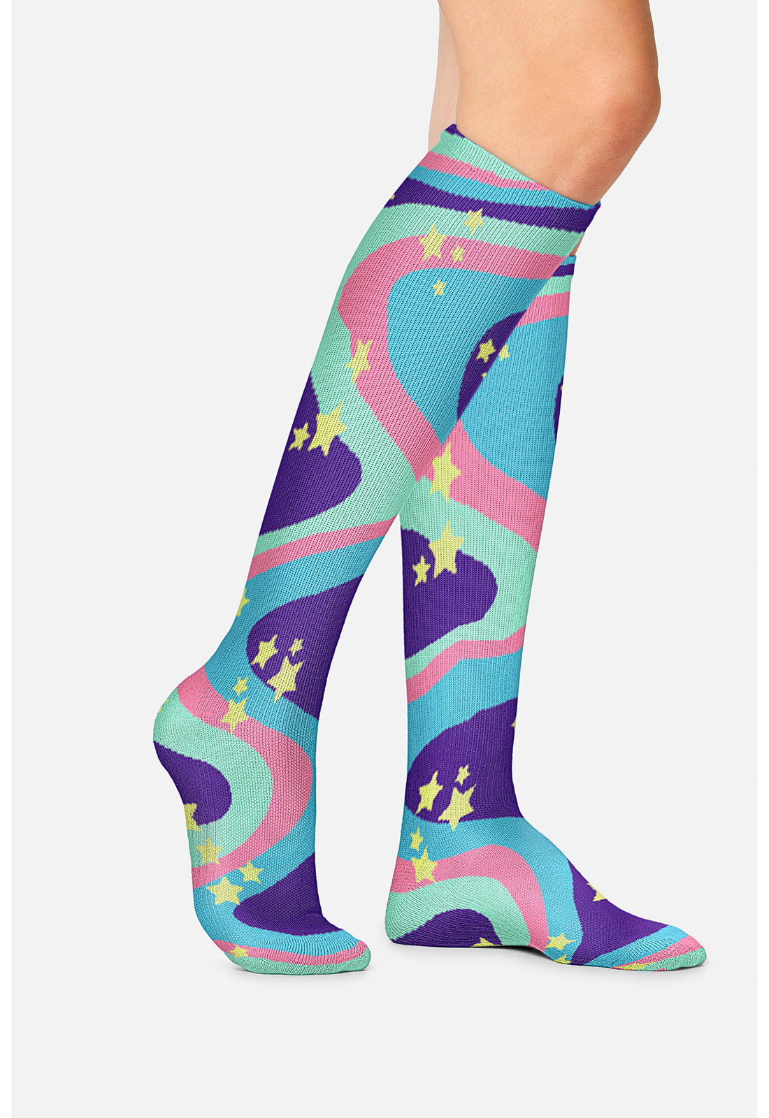 Swirly Stars Compression Socks Women's Compression Socks Cherokee Legwear