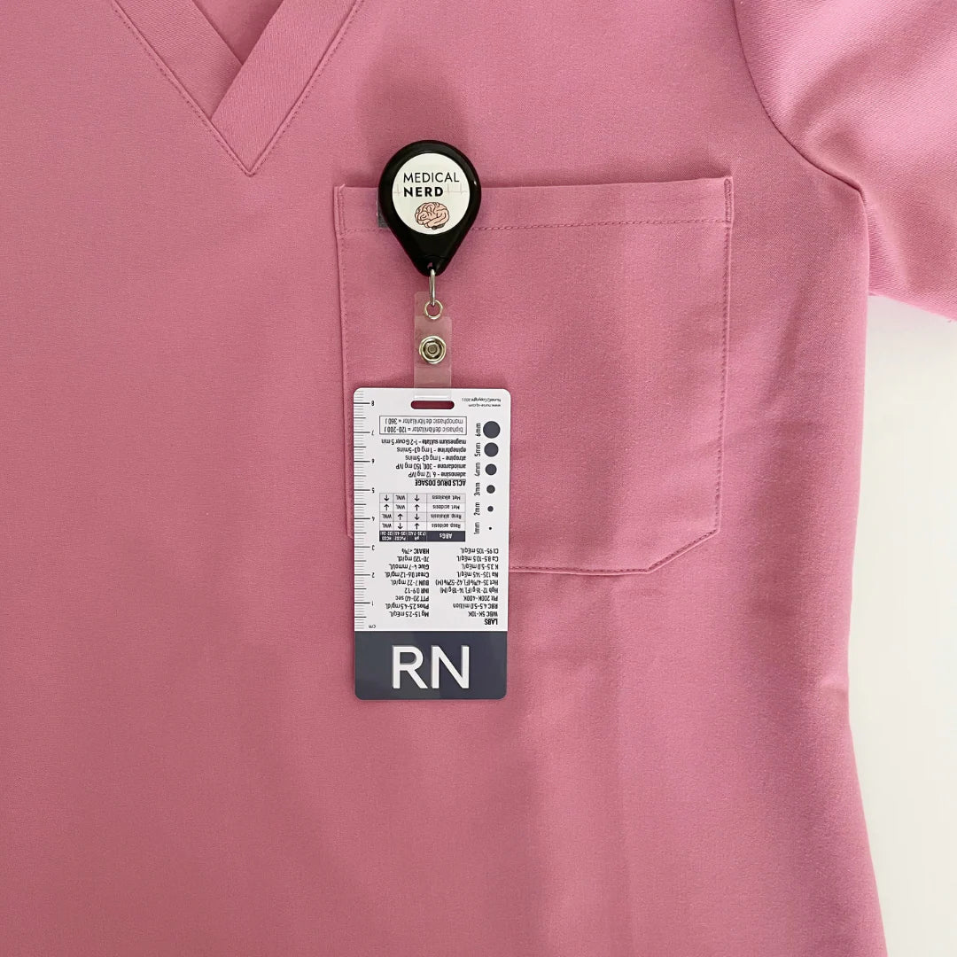 NURSE IQ RN Designation Reference Badge Card in charcoal color.