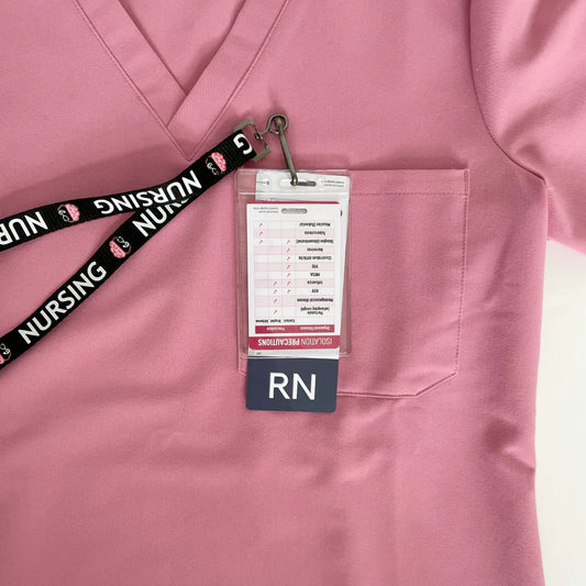 RN Designation Badge with Reference Information Designation Badge NurseIQ Charcoal  