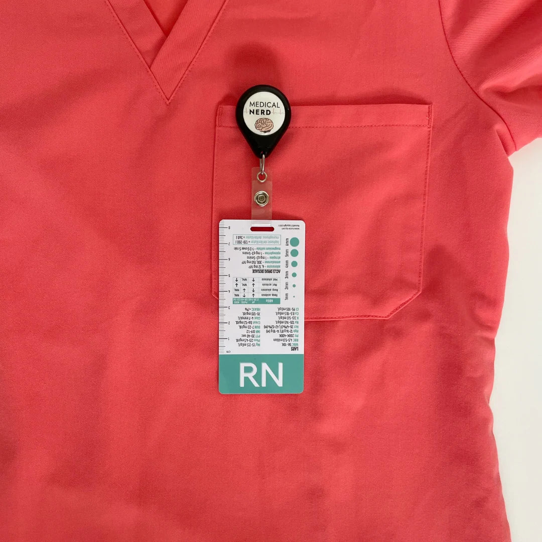 NURSE IQ RN Designation Reference Badge Card in teal color.