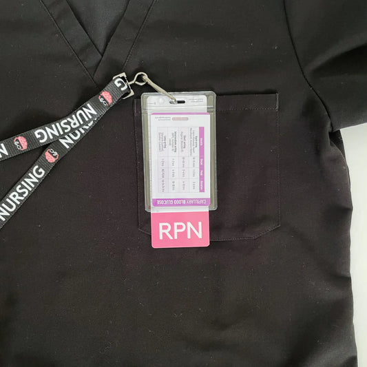 RPN Designation Badge with Reference Information Designation Badge NurseIQ Pink  