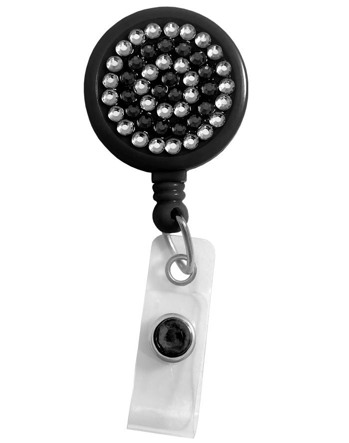 Rhinestone Black – Retractable ID Badge Holder Retractable Badge Reel Prestige Medical