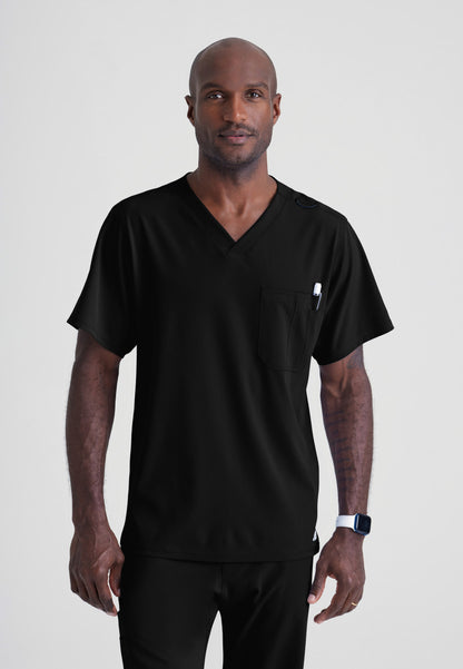 Structure 1-Pocket V-Neck Scrub Top Men's Scrub Top Skechers Black XS