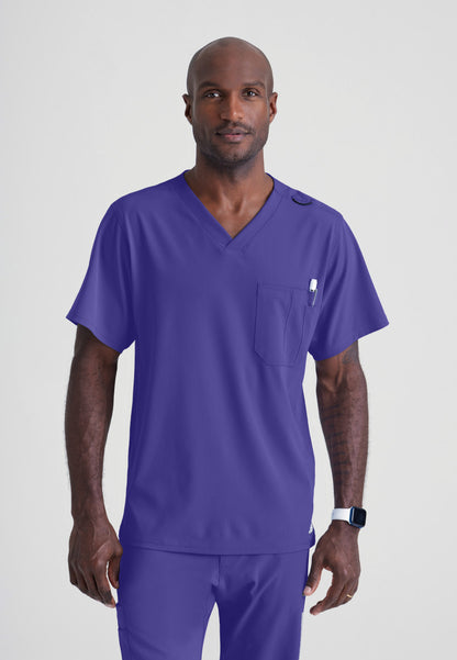 Skechers | Structure 1-Pocket V-Neck Scrub Top Men's Scrub Top Skechers New Grape XS 