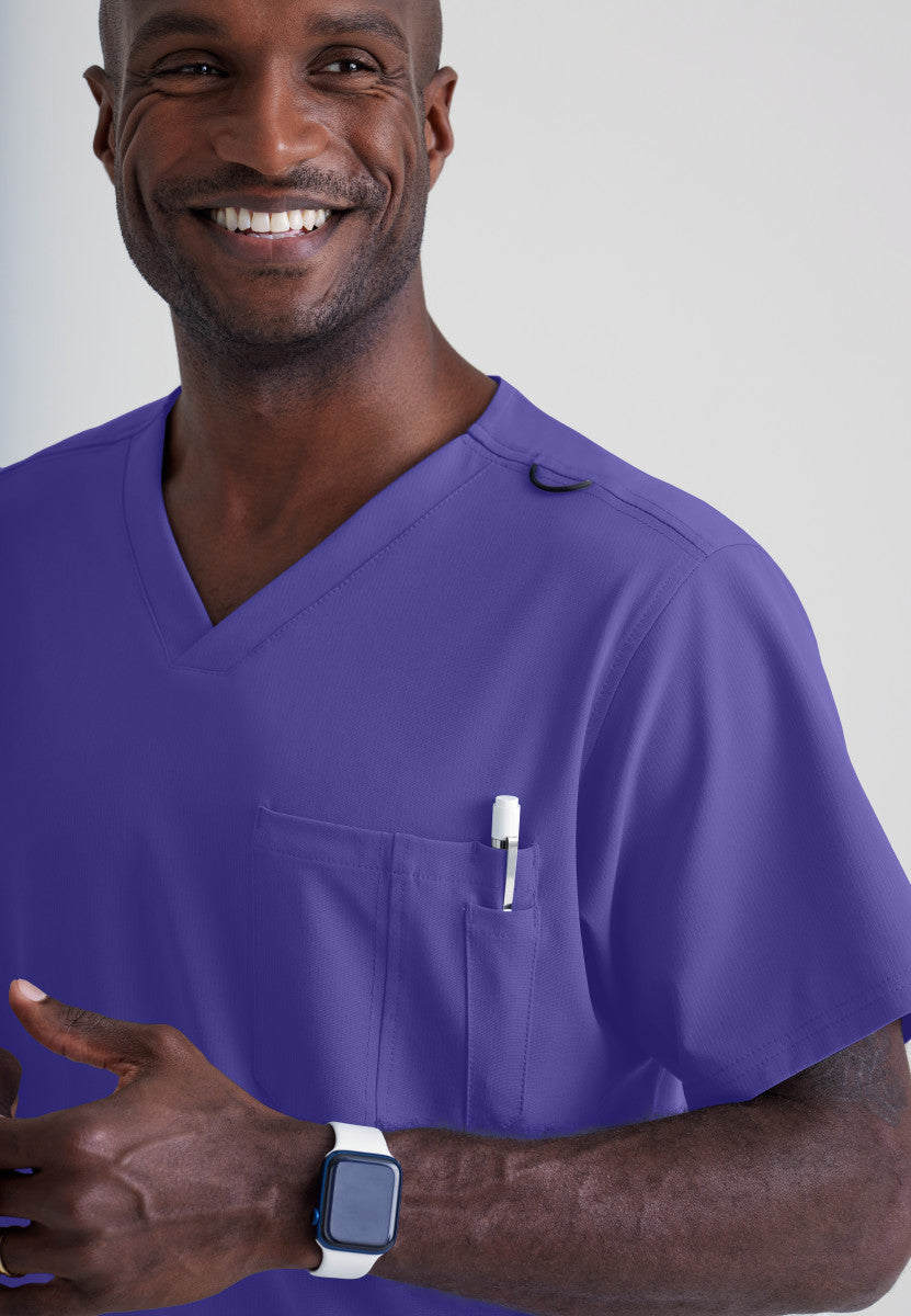 Skechers | Structure 1-Pocket V-Neck Scrub Top Men's Scrub Top Skechers   