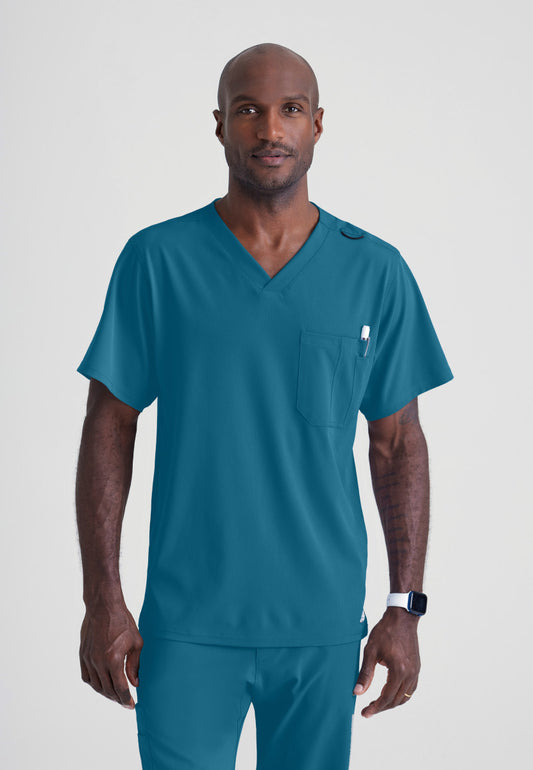 Skechers | Structure 1-Pocket V-Neck Scrub Top Men's Scrub Top Skechers Bahama XS 