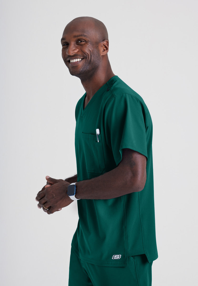 Skechers | Structure 1-Pocket V-Neck Scrub Top Men's Scrub Top Skechers   