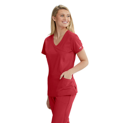 Seasonal Colours Reliance 3-Pocket Crossover V-Neck Scrub Top Women's Scrub Top Skechers True Red XXS