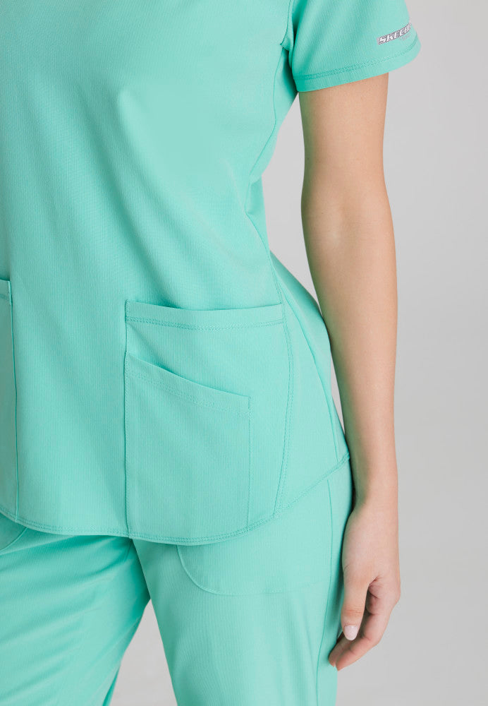 Breeze 3-Pocket Curved V-Neck Scrub Top Women's Scrub Top Skechers by Barco