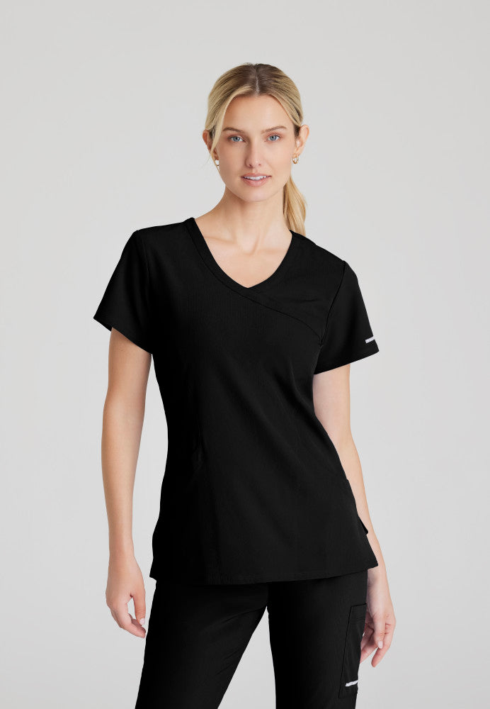 Skechers | Reliance 3-Pocket Crossover V-Neck Scrub Top Women's Scrub Top Skechers Black XXS 