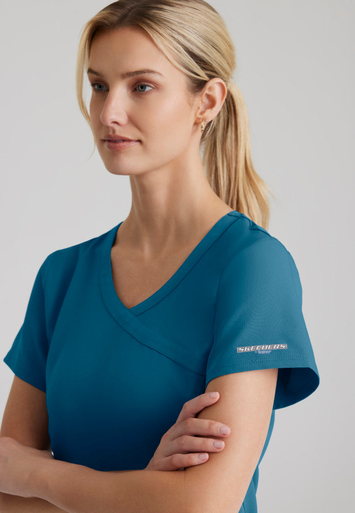 Skechers | Reliance 3-Pocket Crossover V-Neck Scrub Top Women's Scrub Top Skechers   