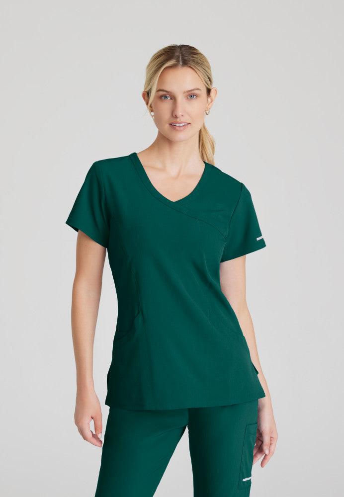 Skechers | Reliance 3-Pocket Crossover V-Neck Scrub Top Women's Scrub Top Skechers Hunter Green XXS 