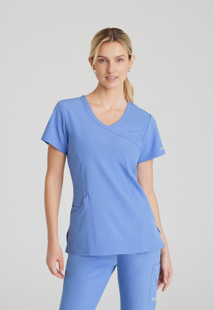 Skechers | Reliance 3-Pocket Crossover V-Neck Scrub Top Women's Scrub Top Skechers Ceil Blue XXS 