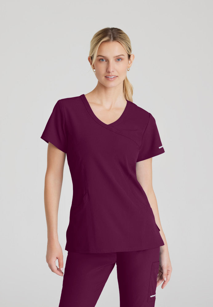 Skechers | Reliance 3-Pocket Crossover V-Neck Scrub Top Women's Scrub Top Skechers Wine XXS 