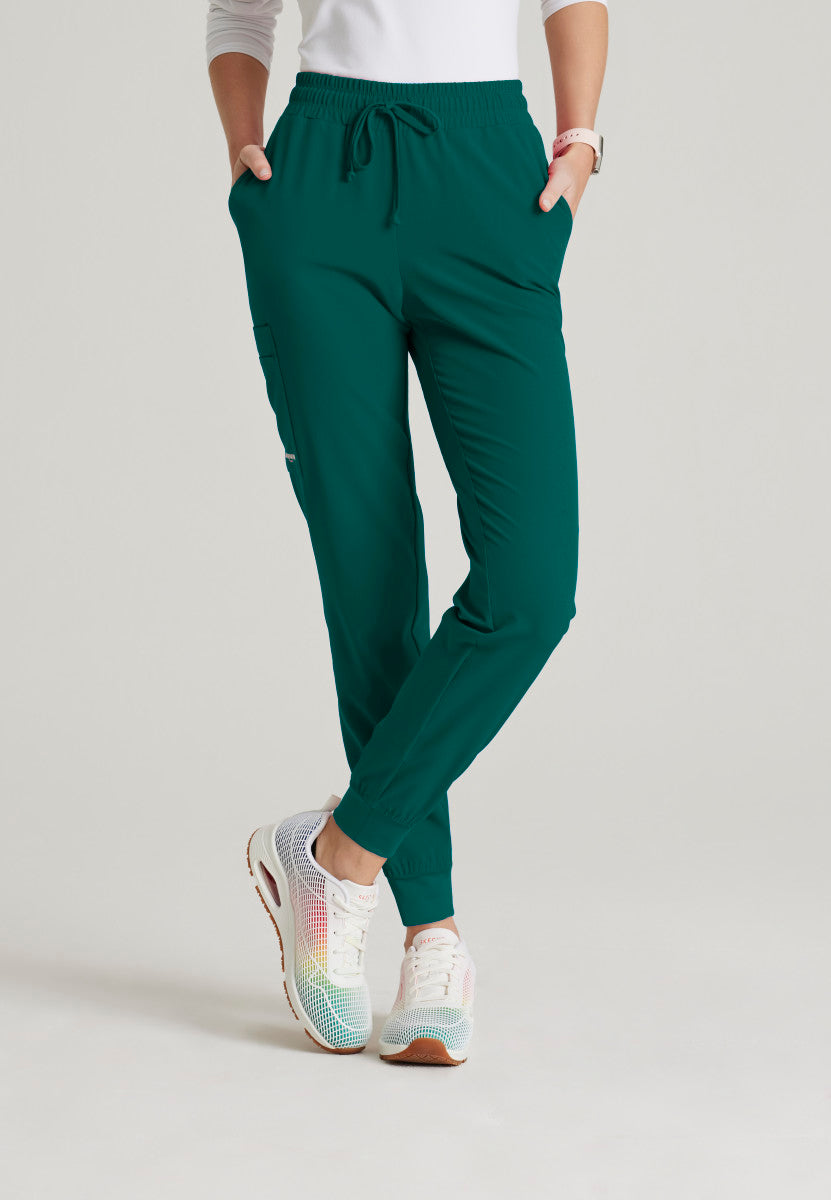 Skechers | Theory 4-Pocket Mid-Rise Jogger Scrub Pant Women's Scrub Jogger Skechers Hunter Green XXS 