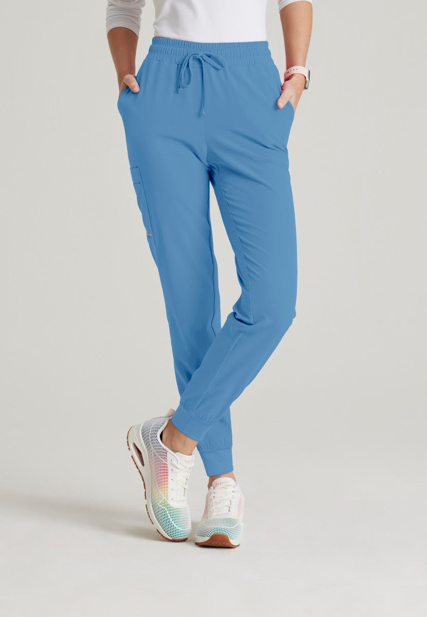 Skechers | Theory 4-Pocket Mid-Rise Jogger Scrub Pant Women's Scrub Jogger Skechers Ceil Blue XXS 