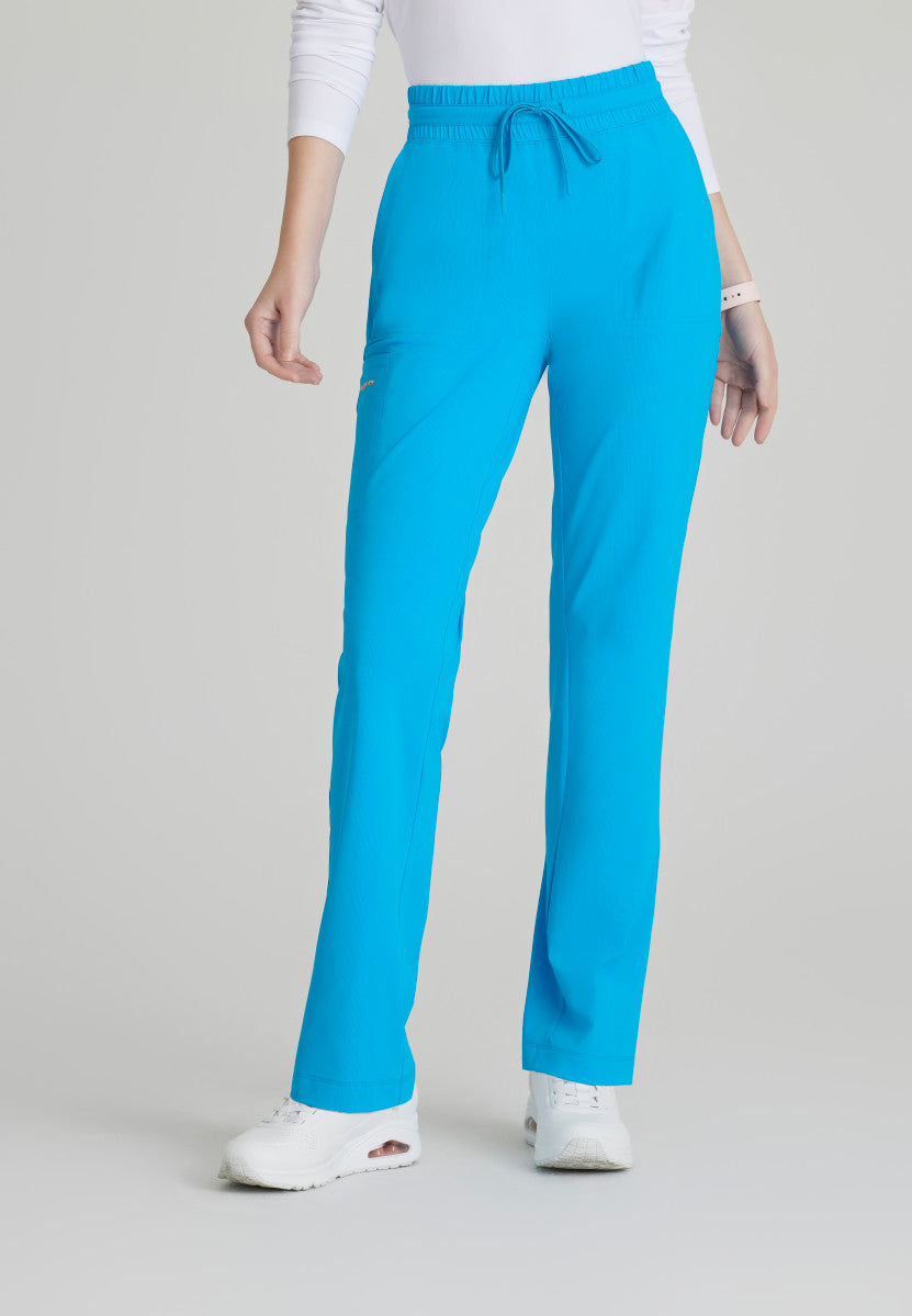 Petite Reach Slim And Straight Scrub Pant Petite Women's Scrub Pant Skechers Slip-ins Bold Azure XXS