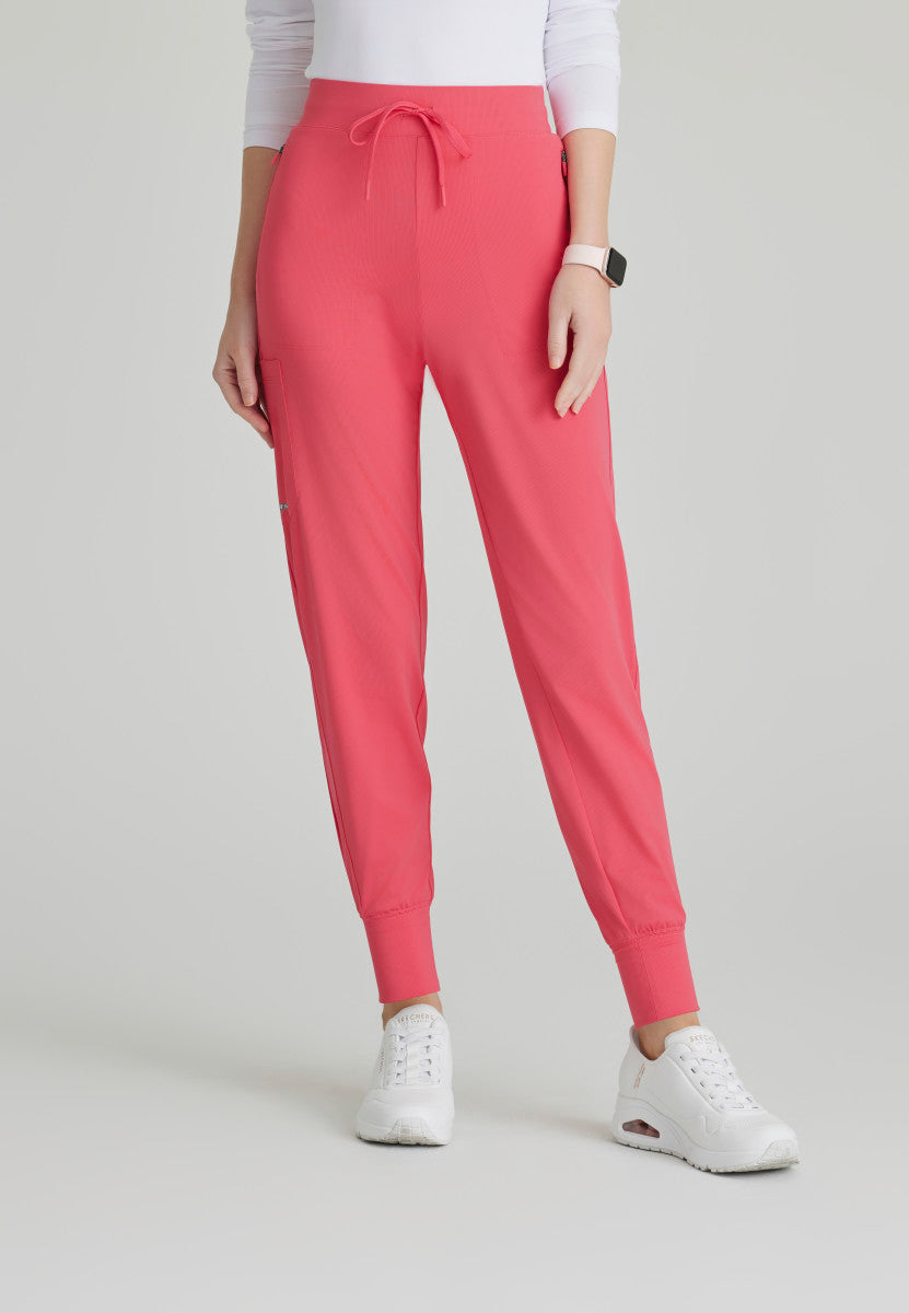 Pace 5-Pocket Ribbed Cuff Scrub Jogger Women's Scrub Jogger Skechers Slip-ins Punch Pink XXS