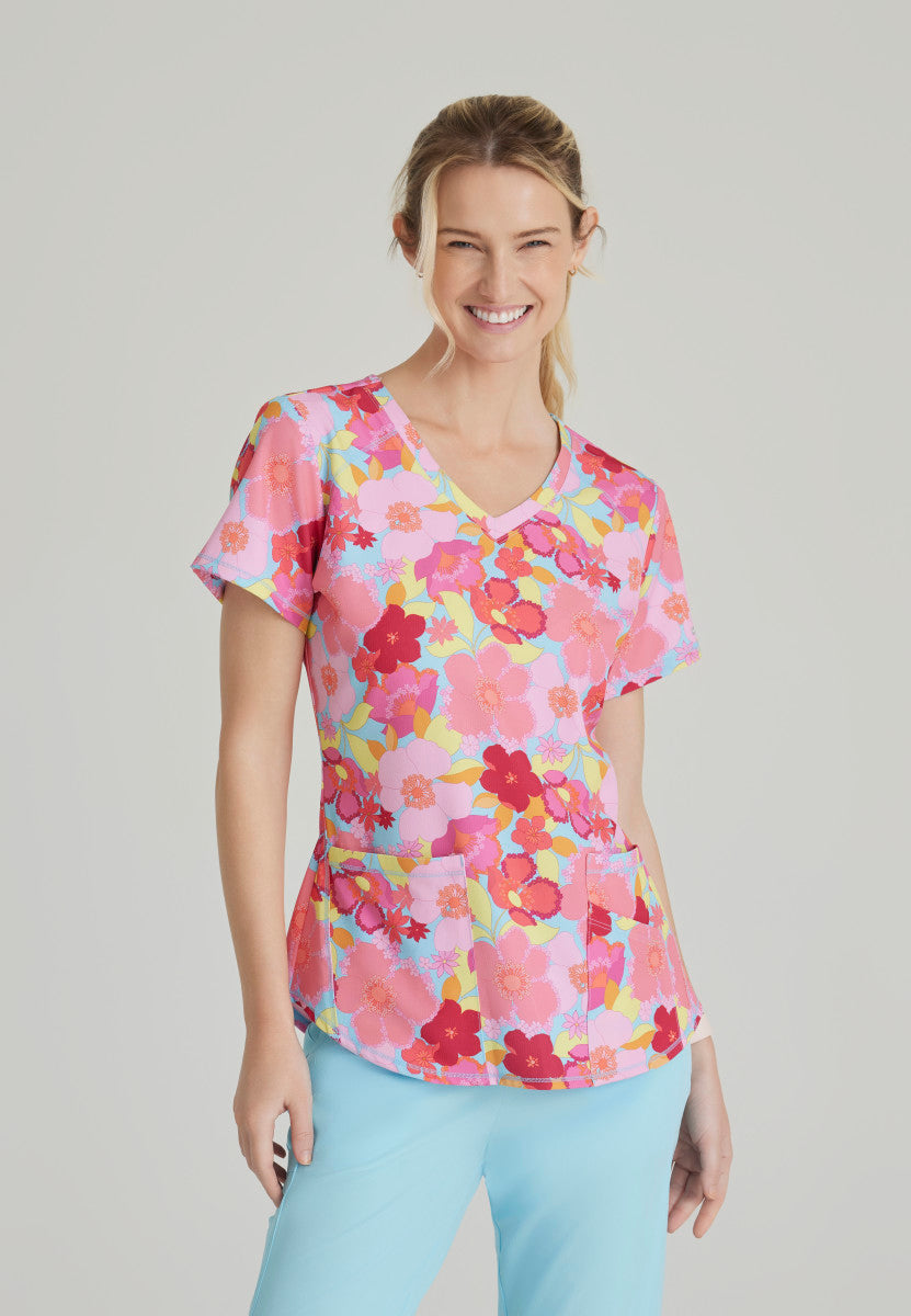Skechers Blissful Blossom Scrub Top Women's Print Scrub Top Skechers XS