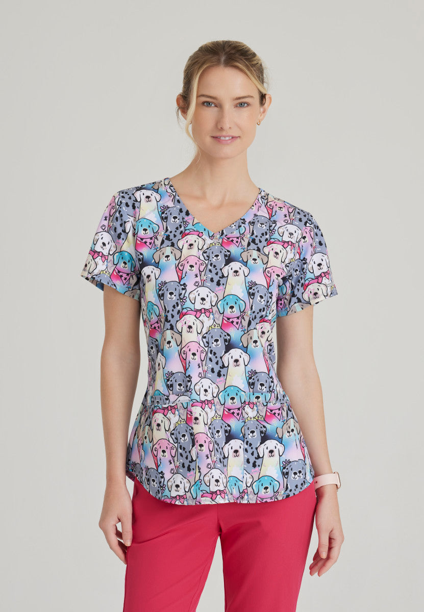 Buddy Colorful 3 Pocket V-Neck Scrub Top Women's Scrub Top Skechers XS