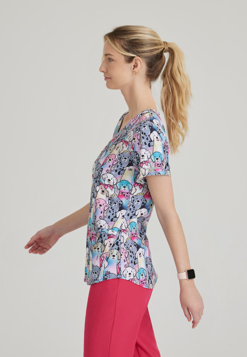 Buddy Colorful 3 Pocket V-Neck Scrub Top Women's Scrub Top Skechers