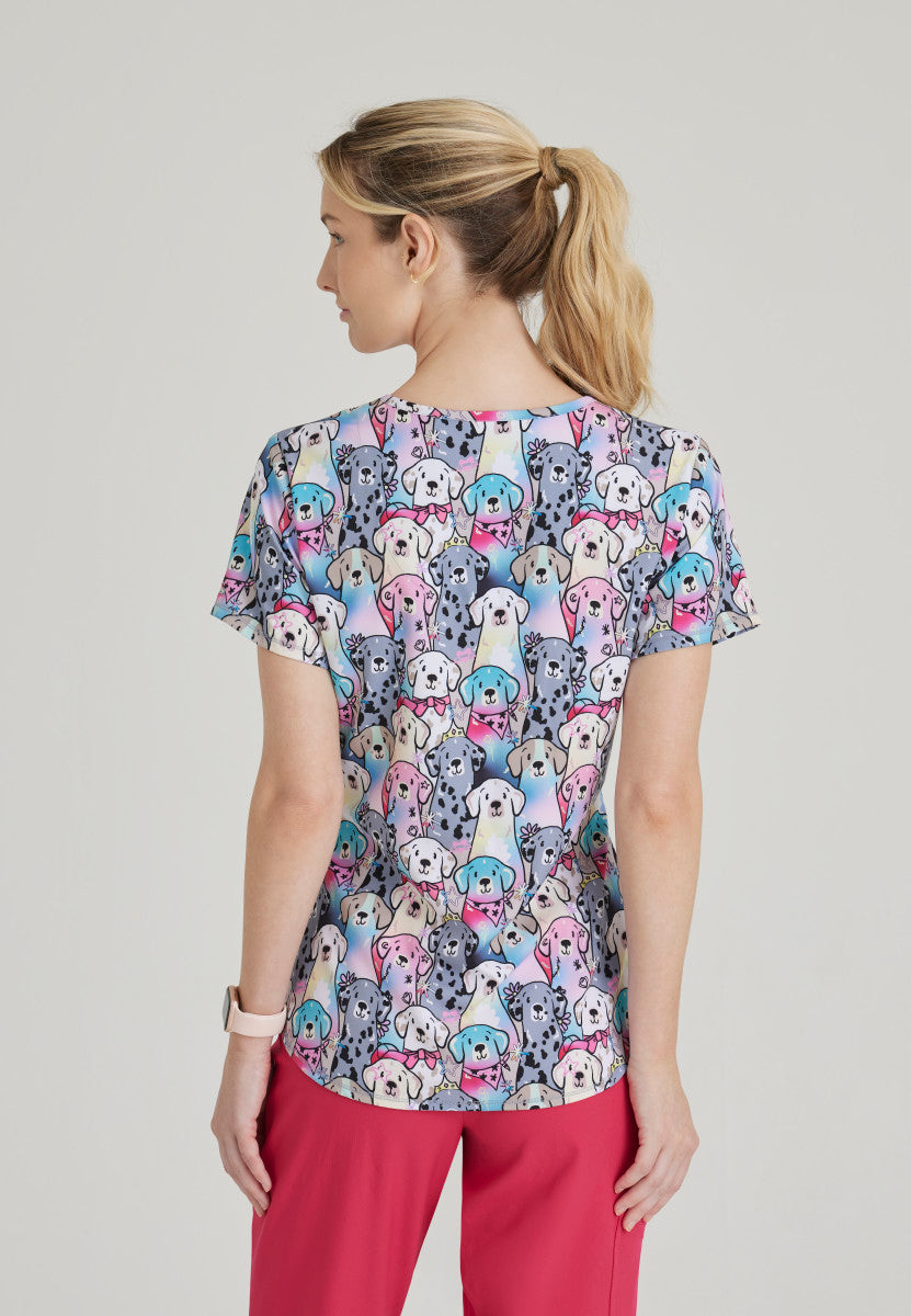 Buddy Colorful 3 Pocket V-Neck Scrub Top Women's Scrub Top Skechers