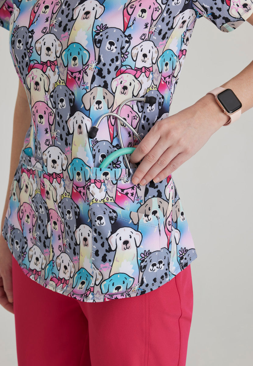 Buddy Colorful 3 Pocket V-Neck Scrub Top Women's Scrub Top Skechers