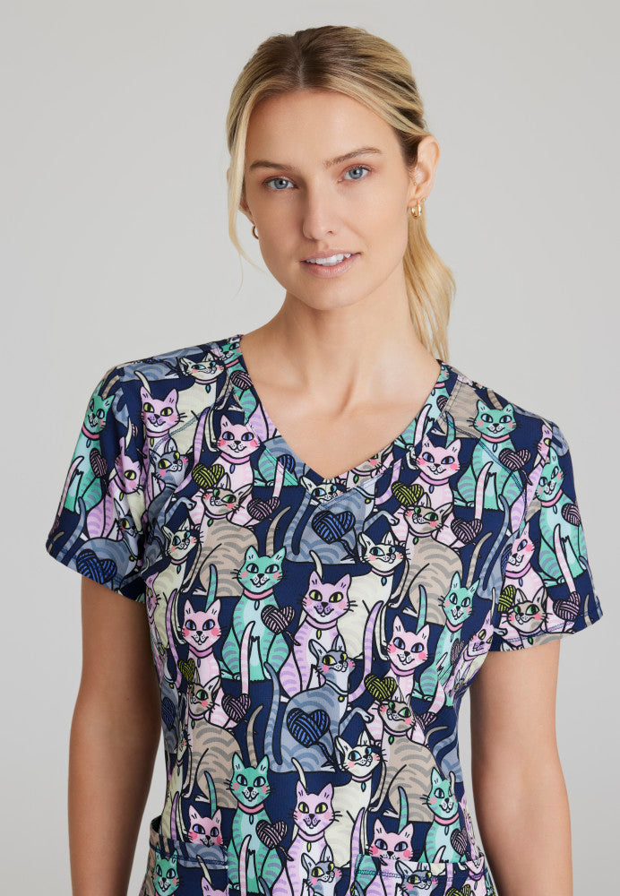 Skechers |  Essence Print Scrub Top Women's Print Scrub Top Skechers   