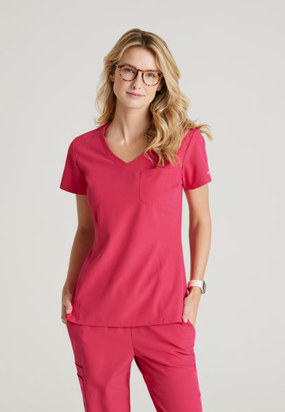 Skechers | Dignity 1-Pocket Tuck-In Scrub Top Women's Scrub Top Skechers Vibrance Pink XXS 