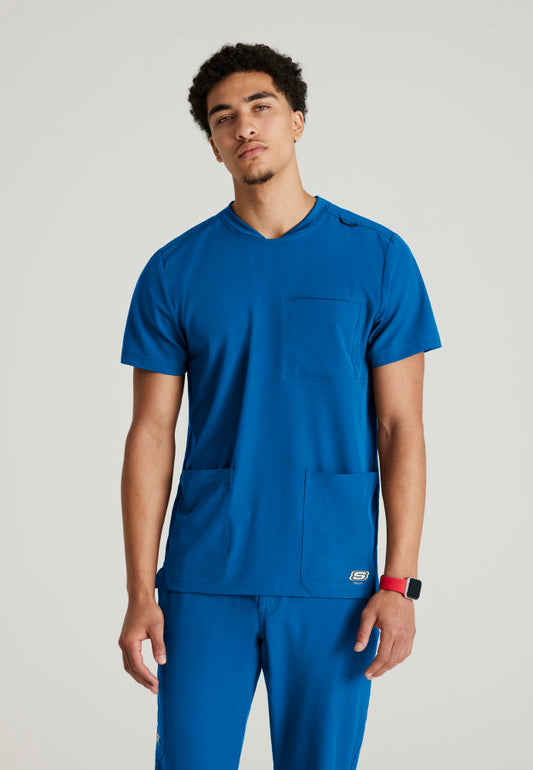 Thesis 3-Pocket Round Neck Men's Scrub Top Men's Scrub Top Skechers Royal Blue XS