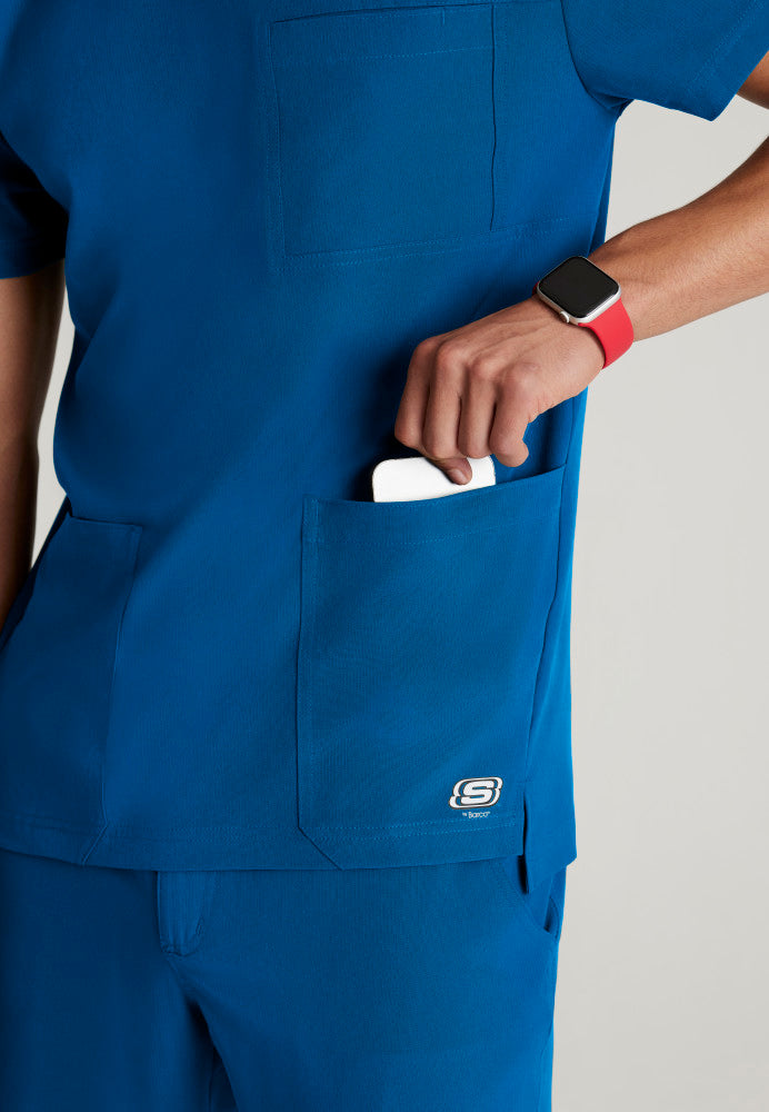Thesis 3-Pocket Round Neck Scrub Top Men's Scrub Top Skechers by Barco