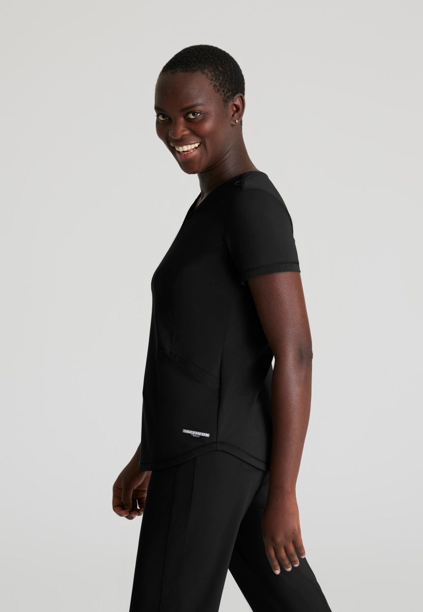 Serene Knit Scrub Top – V-Neck, 3 Pockets, Stretch Women's Scrub Top Skechers Slip-ins by Barco