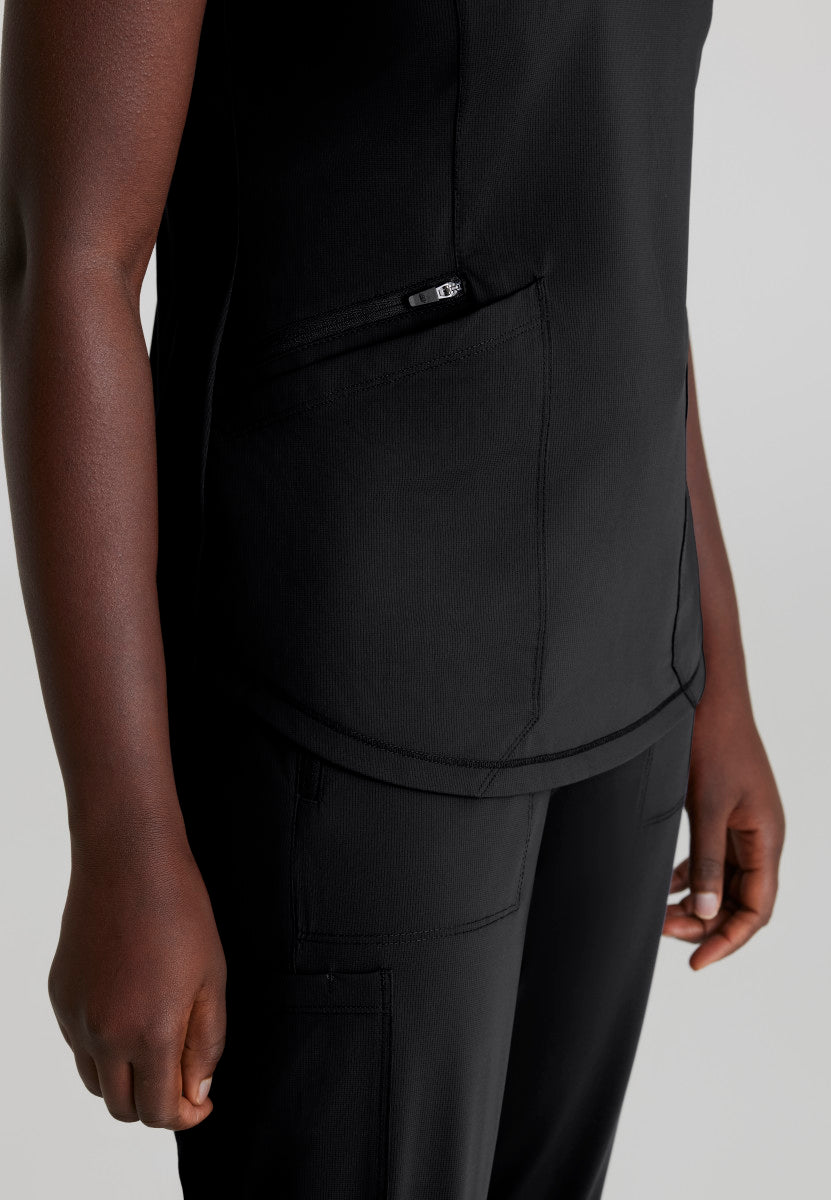 Serene Knit Scrub Top – V-Neck, 3 Pockets, Stretch Women's Scrub Top Skechers Slip-ins by Barco