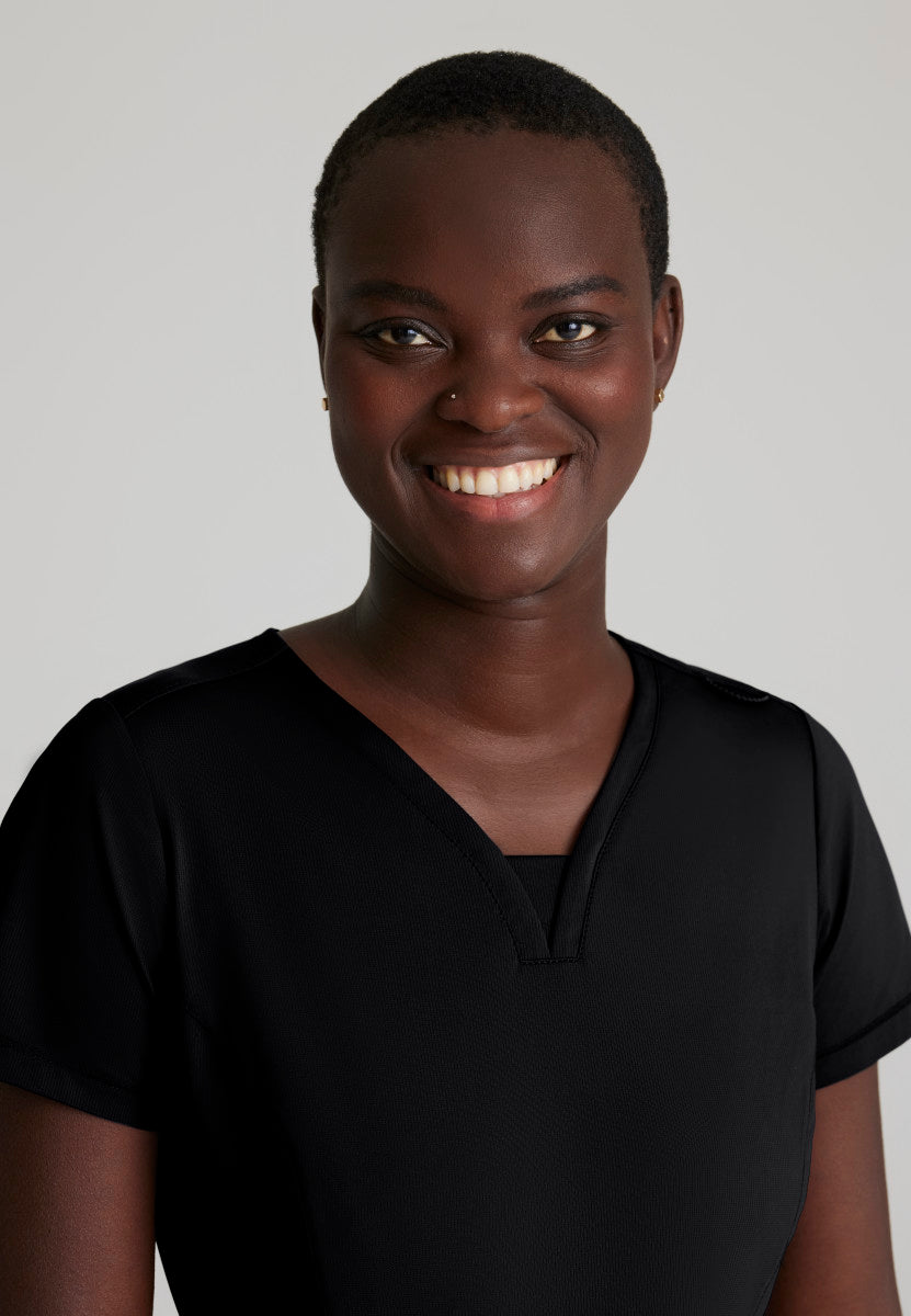 Serene Knit Scrub Top – V-Neck, 3 Pockets, Stretch Women's Scrub Top Skechers Slip-ins by Barco