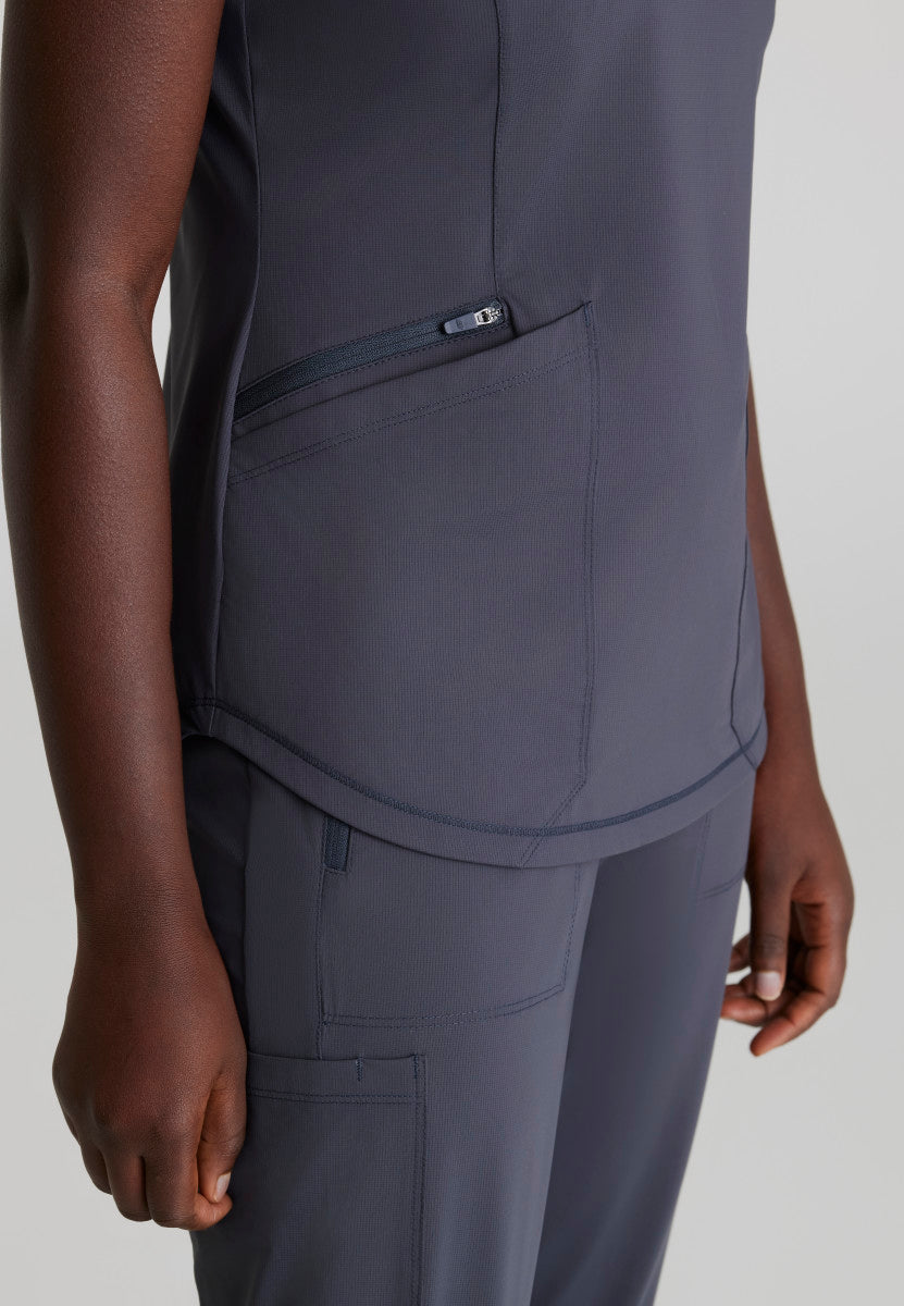 Serene 3-Pocket V-Neck Scrub Top Women's Scrub Top Skechers Slip-ins