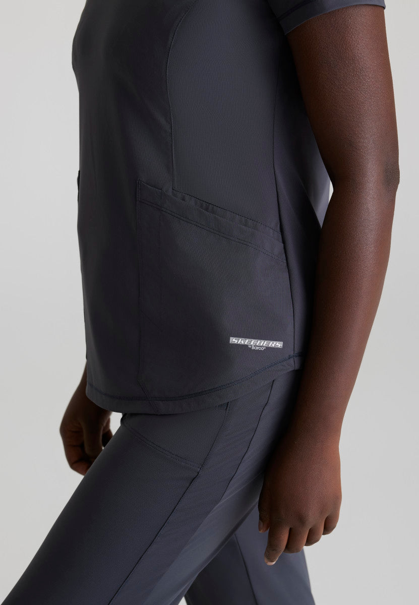 Serene 3-Pocket V-Neck Scrub Top Women's Scrub Top Skechers Slip-ins