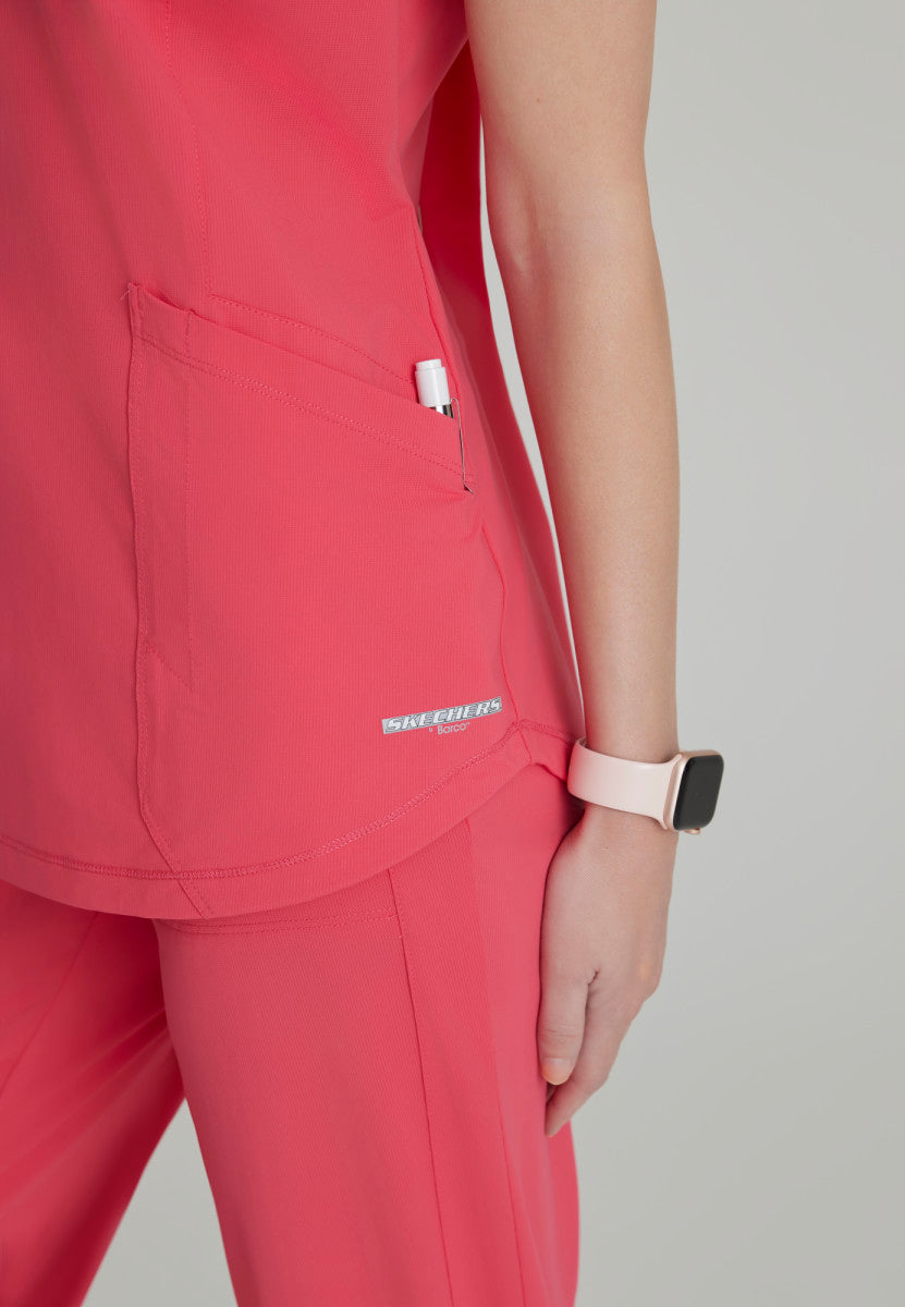 Serene Knit Scrub Top – V-Neck, 3 Pockets, Stretch Women's Scrub Top Skechers Slip-ins by Barco