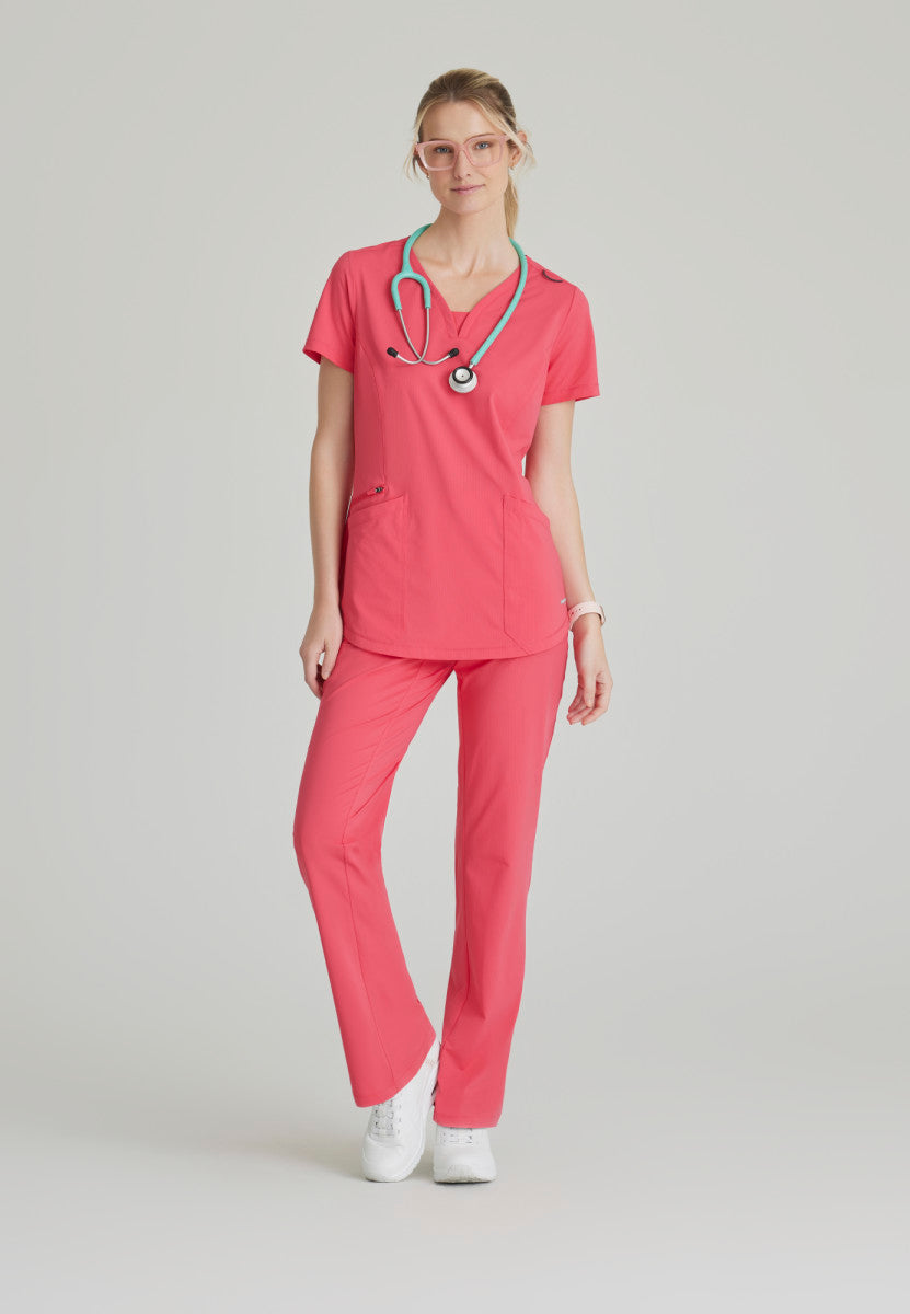 Serene Knit Scrub Top – V-Neck, 3 Pockets, Stretch Women's Scrub Top Skechers Slip-ins by Barco