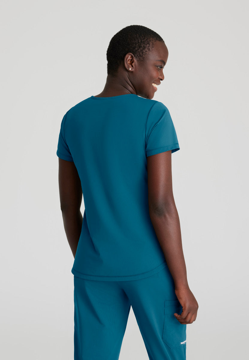 Serene 3-Pocket V-Neck Scrub Top Women's Scrub Top Skechers Slip-ins