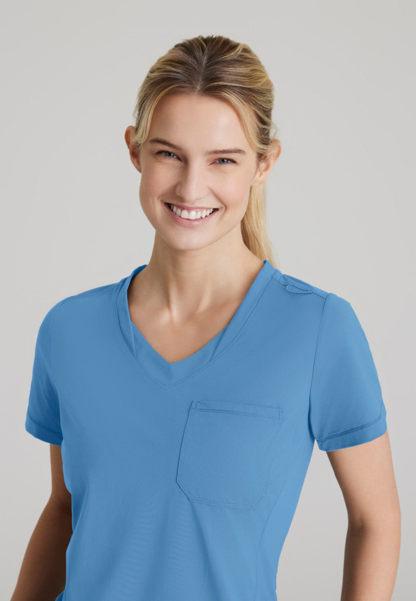 Flow 1-Pocket Tulip Hem Scrub Top Women's Scrub Top Skechers Slip-ins